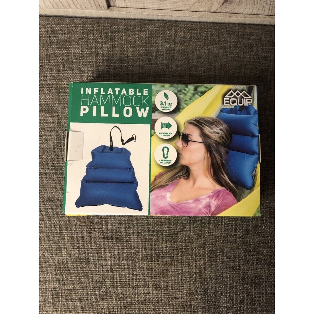 EQUIP Blue Adjustable Inflatable Polyester Hammock Camping Hiking Pillow